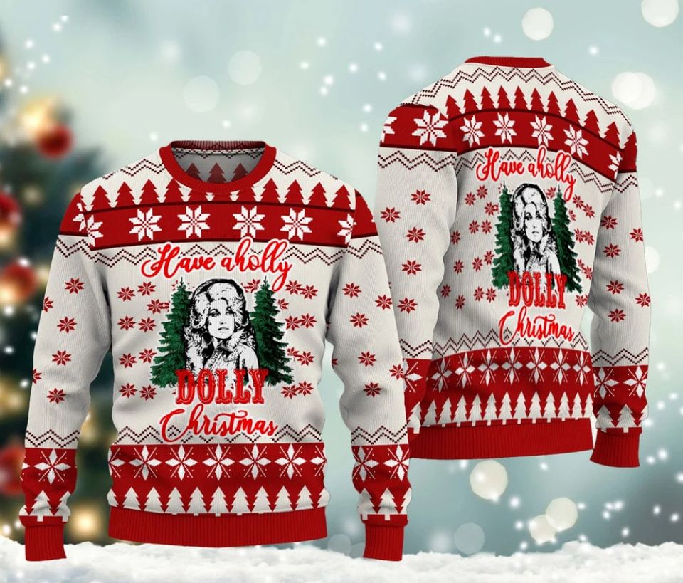 Have A Holly Dolly Ugly Xmas Sweater, Dolly Parton