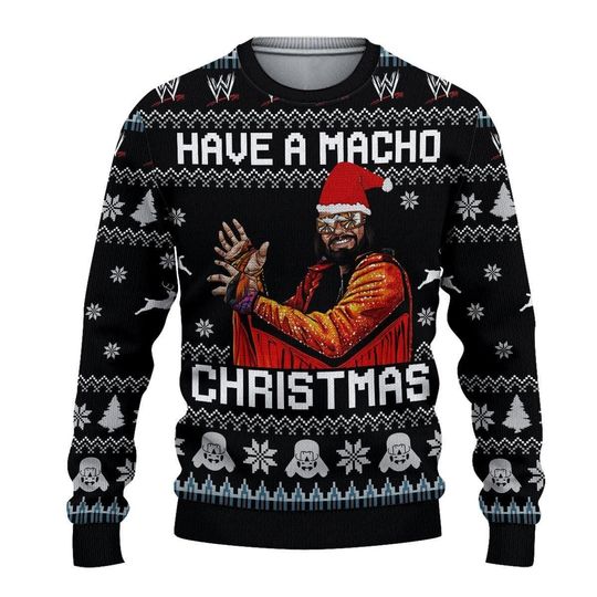 Have A Macho Christmas Ugly Sweater, Macho Man Randy Savage Sweatshirt, Vintage Xmas Gift - Image 6