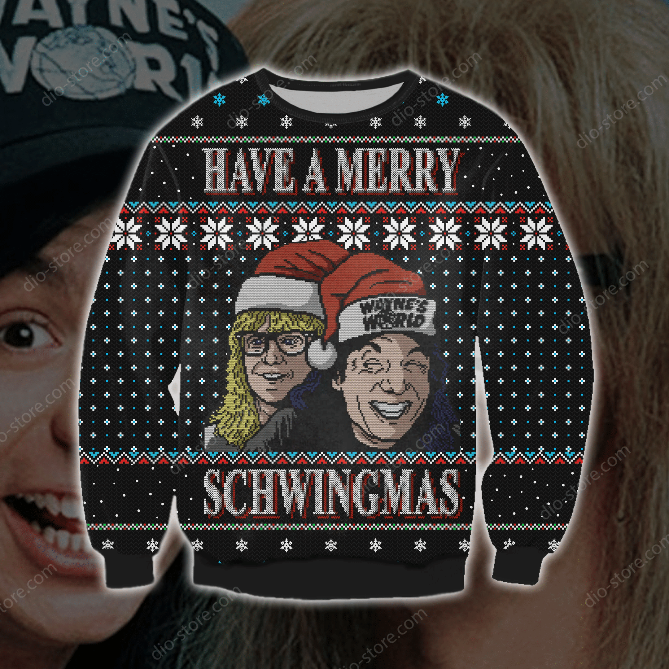 Have A Merry Schwingmas Knitting Pattern 3D Print Ugly Christmas Sweater Adult 3D Funny Matching for family
