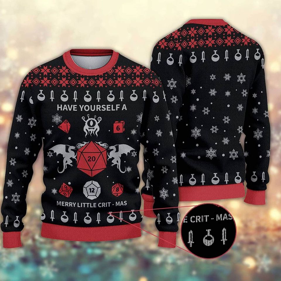 Have Yourself a Merry Little Crit Mas Christmas Ugly Sweater