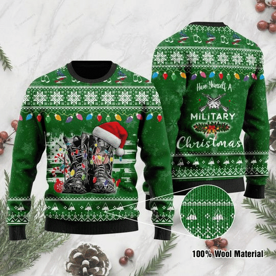 Have Yourself A Military Ugly Christmas Sweater Adult 3D Funny Matching for family