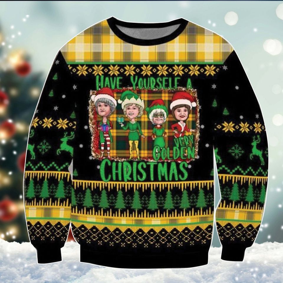 Have Yourself A Very Golden Christmas Ugly Sweater, Stay Golden TV Show 3D Sweater, Christmas Gift