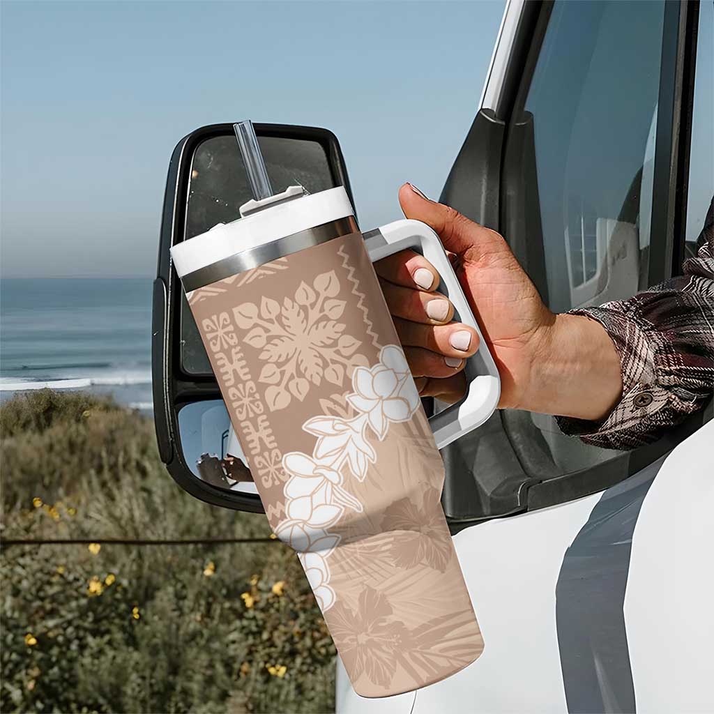 Hawaii Aloha Beige Quilt Patch Work Mix Plumeria Lei Custom Stanley Cup 40 oz 30 oz Tumbler With HandleTVC2301361 - Image 7