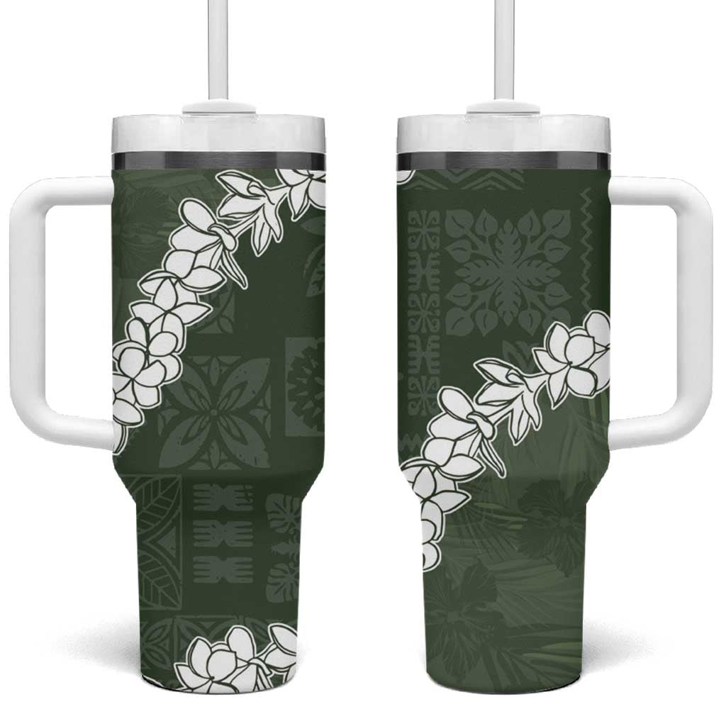 Hawaii Aloha Sage Quilt Patch Work Mix Plumeria Lei Custom Stanley Cup 40 oz 30 oz Tumbler With HandleTVC2301360