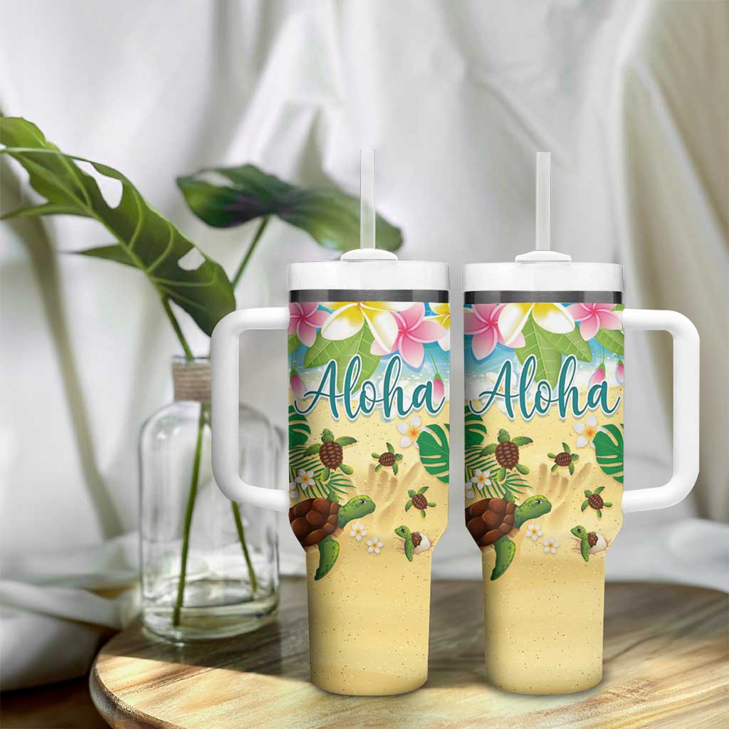 Hawaii Aloha Turtle Family on The Beach with Colorful Tropical Flowers Custom Stanley Cup 40 oz 30 oz Tumbler With HandleTVC2301367 - Image 9