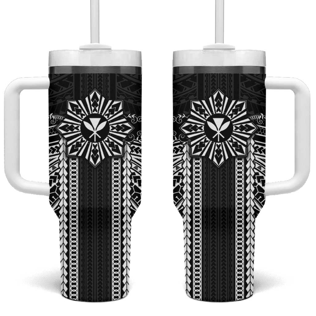 Hawaii And Philippines Together Polynesian With Filipino Barong Black Custom Stanley Cup 40 oz 30 oz Tumbler With HandleTVC2301359