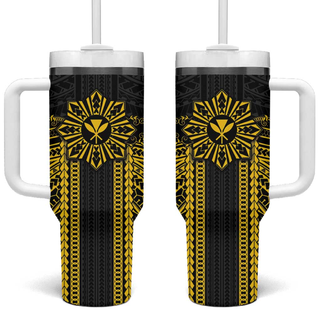 Hawaii And Philippines Together Polynesian With Filipino Barong Gold Custom Stanley Cup 40 oz 30 oz Tumbler With HandleTVC2301370