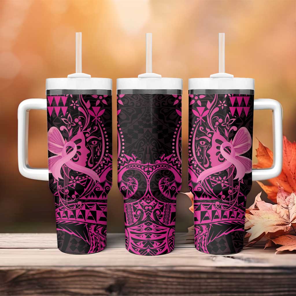 Hawaii Breast Cancer Girl Floral Kakau Custom Stanley Cup 40 oz 30 oz Tumbler With HandleTVC2301386 - Image 4