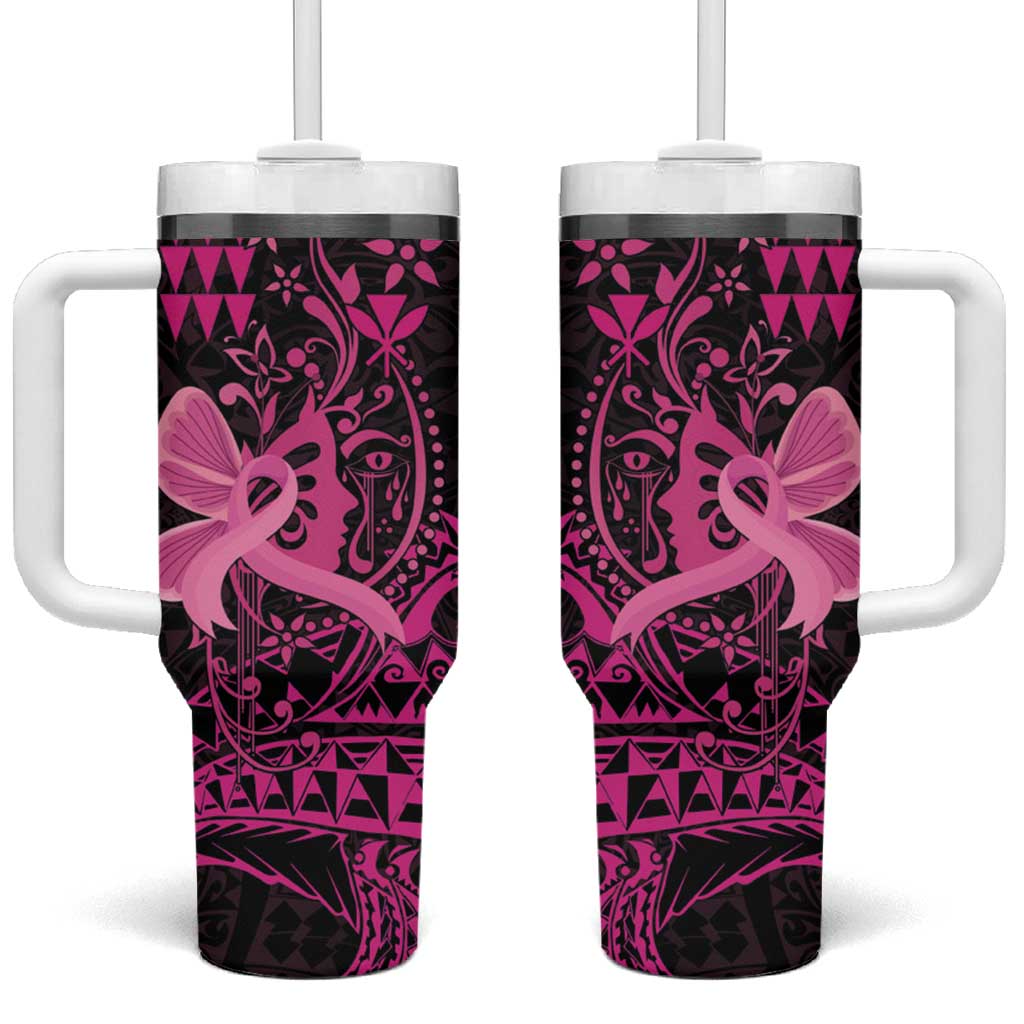 Hawaii Breast Cancer Girl Floral Kakau Custom Stanley Cup 40 oz 30 oz Tumbler With HandleTVC2301386