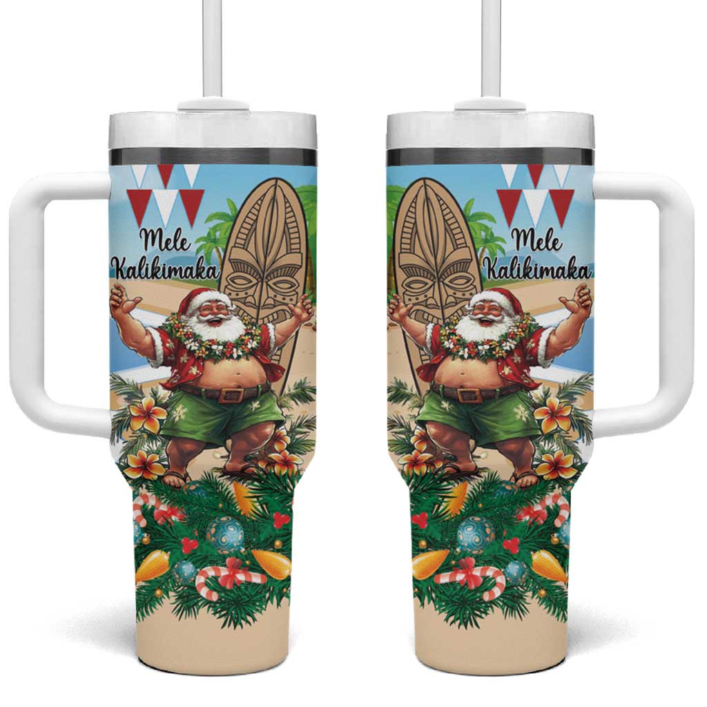 Hawaii Christmas Santa Claus Mele Kalikimaka Tropical Beach Custom Stanley Cup 40 oz 30 oz Tumbler With HandleTVC2301375