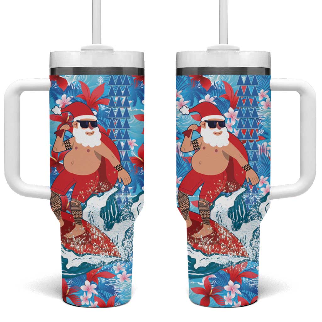 Hawaii Christmas Santa Claus Surfing Kakau Tropical Custom Stanley Cup 40 oz 30 oz Tumbler With HandleTVC2301375