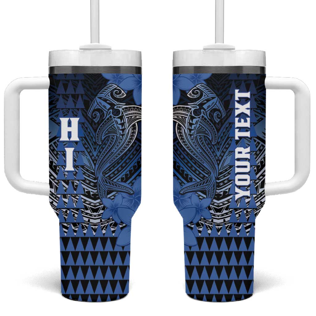 Hawaii Hammerhead Shark Kakau Polynesian Tribal Blue Custom Stanley Cup 40 oz 30 oz Tumbler With HandleTVC2301376