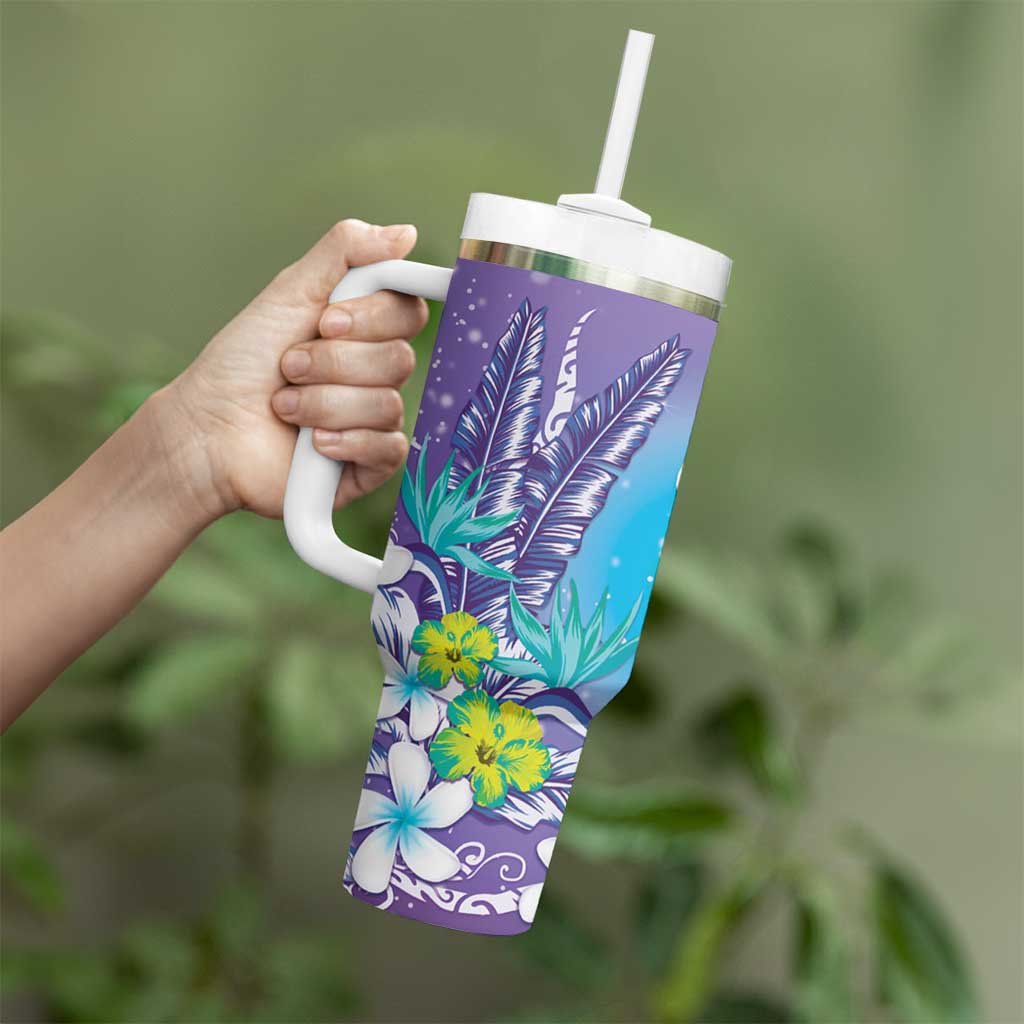 Hawaii Honu Tropical Flowers Purple Gradient Custom Stanley Cup 40 oz 30 oz Tumbler With HandleTVC2301396 - Image 3