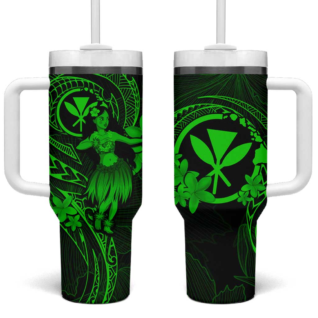 Hawaii Hula Girl Mix Polynesian Plumeria Green Custom Stanley Cup 40 oz 30 oz Tumbler With HandleTVC2301364