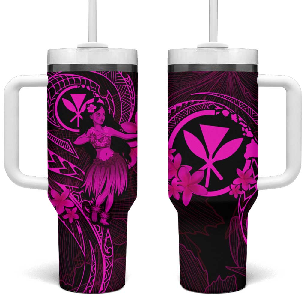 Hawaii Hula Girl Mix Polynesian Plumeria Pink Custom Stanley Cup 40 oz 30 oz Tumbler With HandleTVC2301362