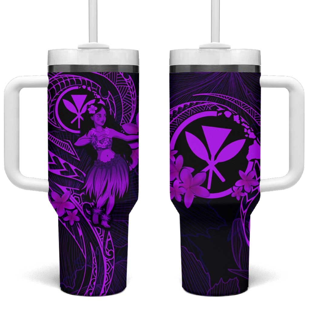 Hawaii Hula Girl Mix Polynesian Plumeria Purple Custom Stanley Cup 40 oz 30 oz Tumbler With HandleTVC2301385