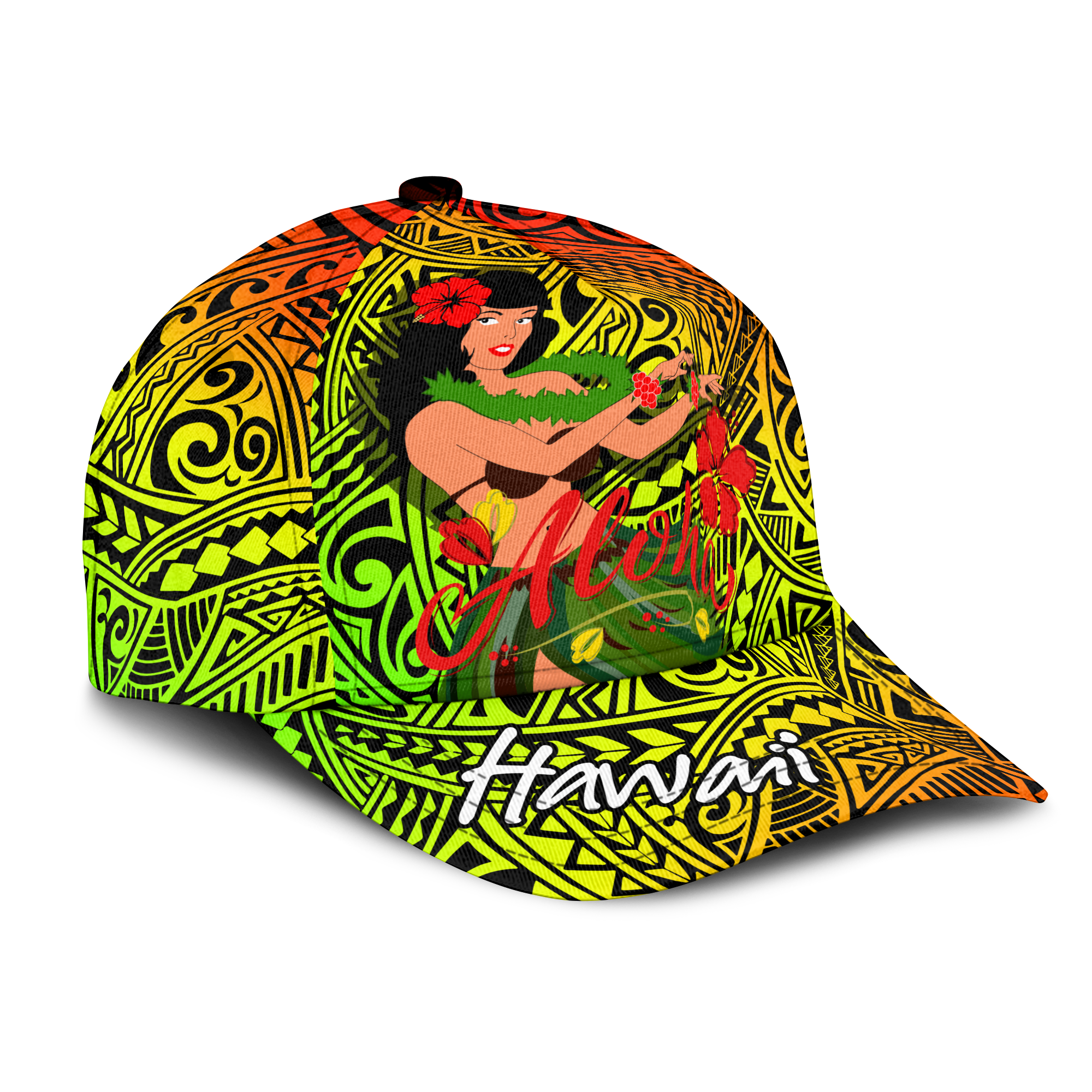 Hawaii Hula Girl Reggae Cap LT2 Trucker Hats Custom Hats Gifts For Men & Women