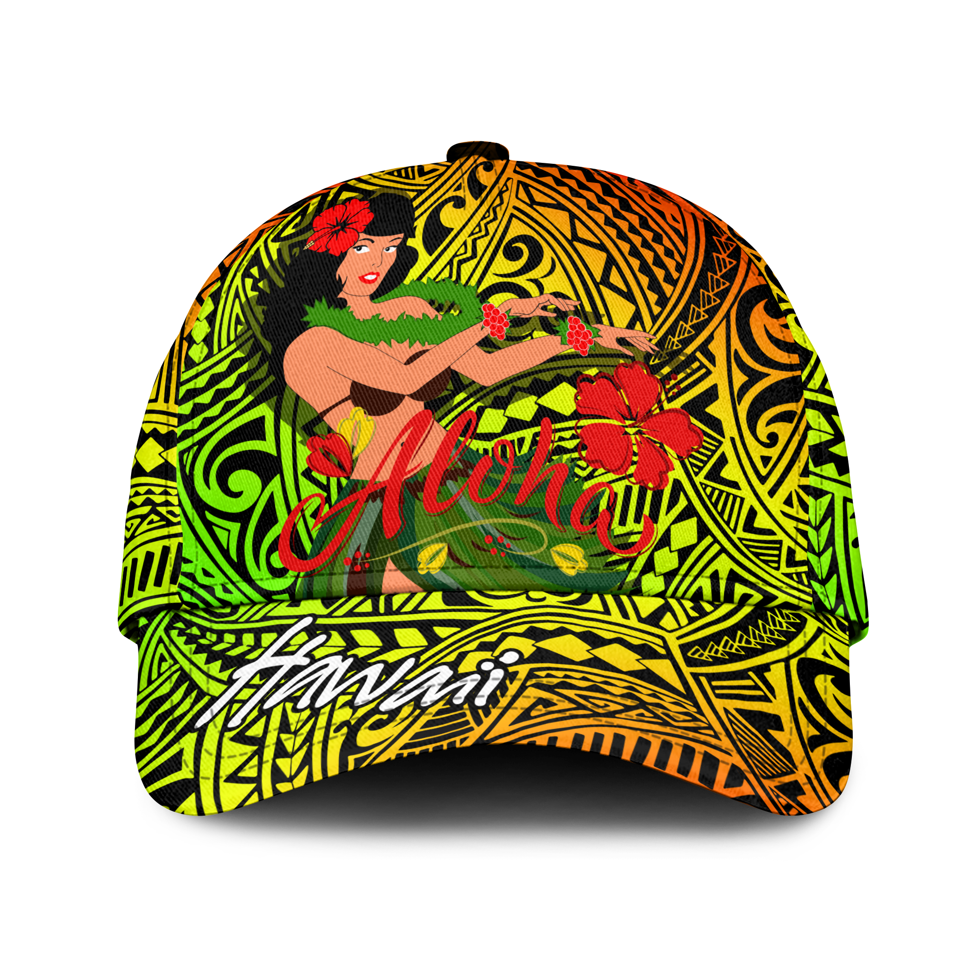 Hawaii Hula Girl Reggae Cap LT2 Trucker Hats Custom Hats Gifts For Men & Women