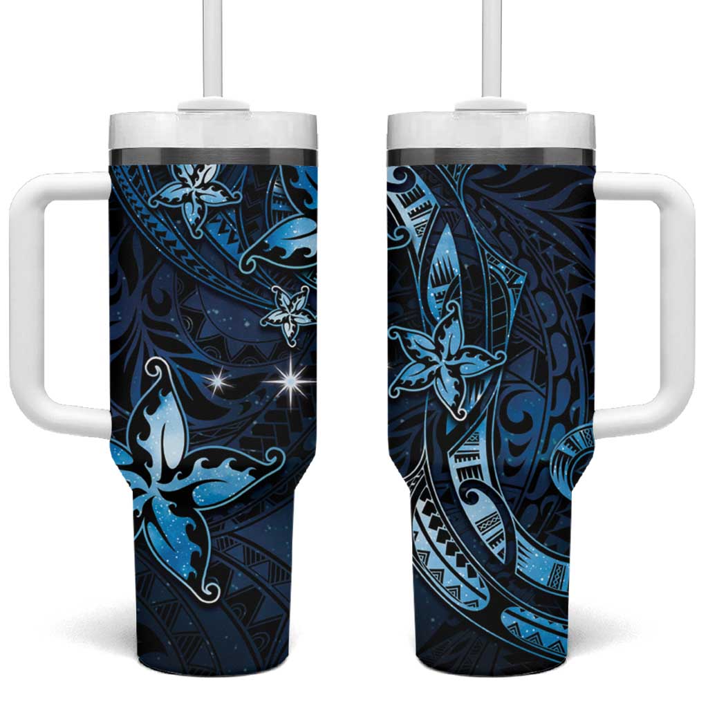 Hawaii Makahiki Season Floral Tribal Tattoo Blue Galaxy Custom Stanley Cup 40 oz 30 oz Tumbler With HandleTVC2301357