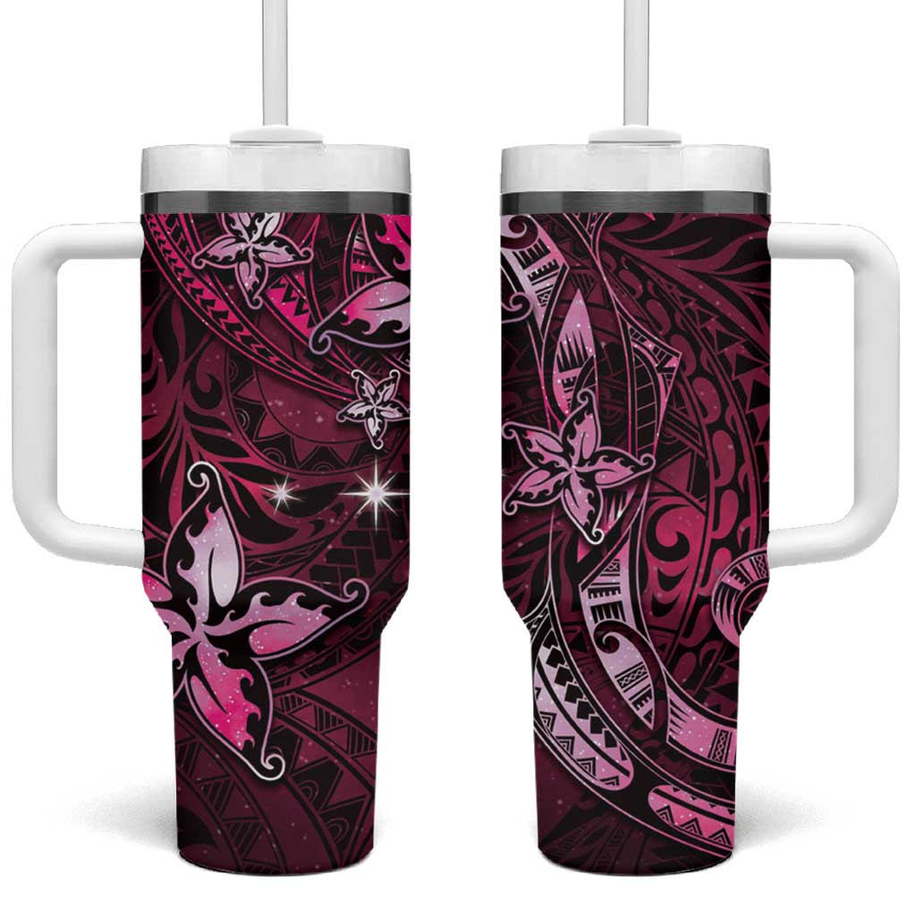 Hawaii Makahiki Season Floral Tribal Tattoo Pink Galaxy Custom Stanley Cup 40 oz 30 oz Tumbler With HandleTVC2301373
