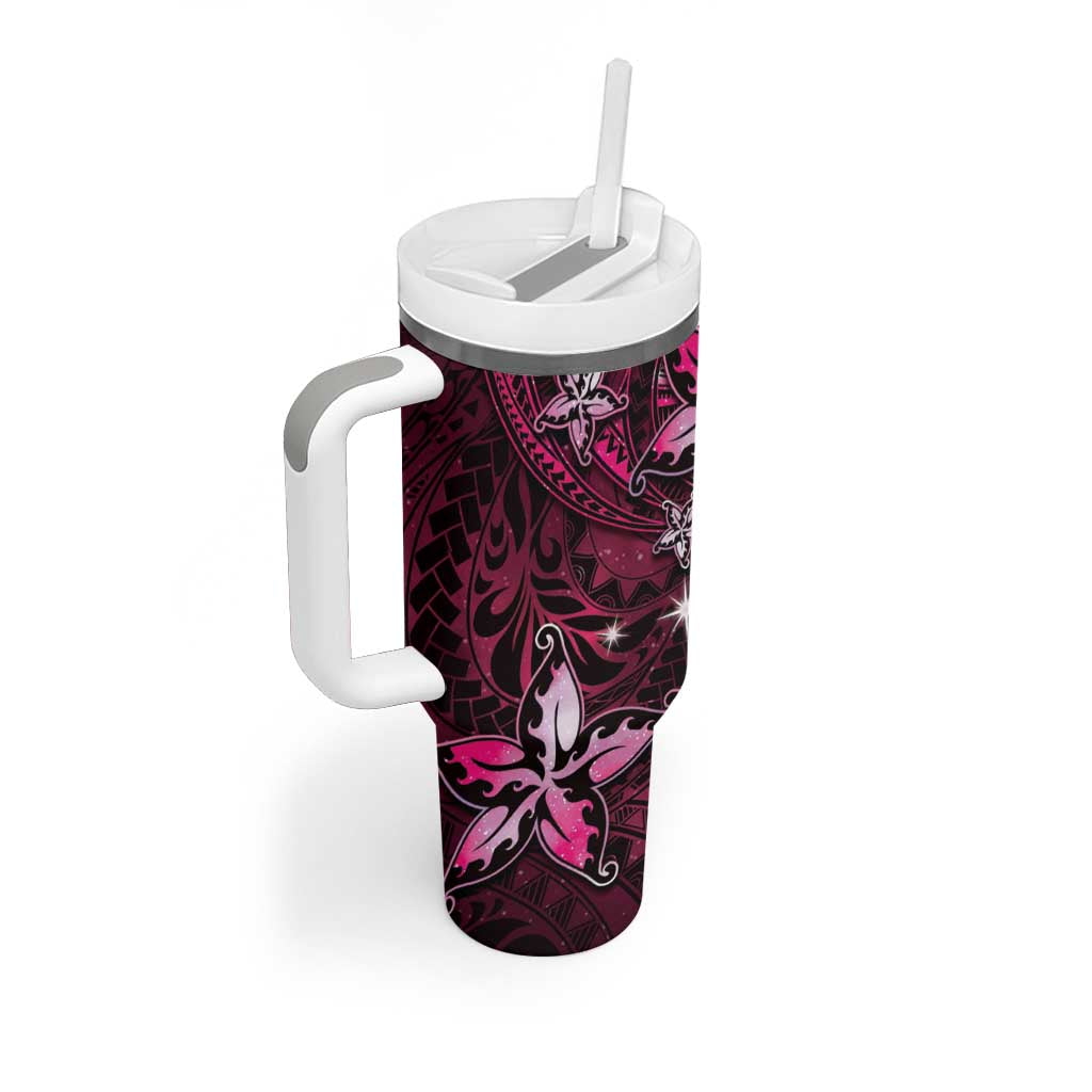 Hawaii Makahiki Season Floral Tribal Tattoo Pink Galaxy Custom Stanley Cup 40 oz 30 oz Tumbler With HandleTVC2301373 - Image 2