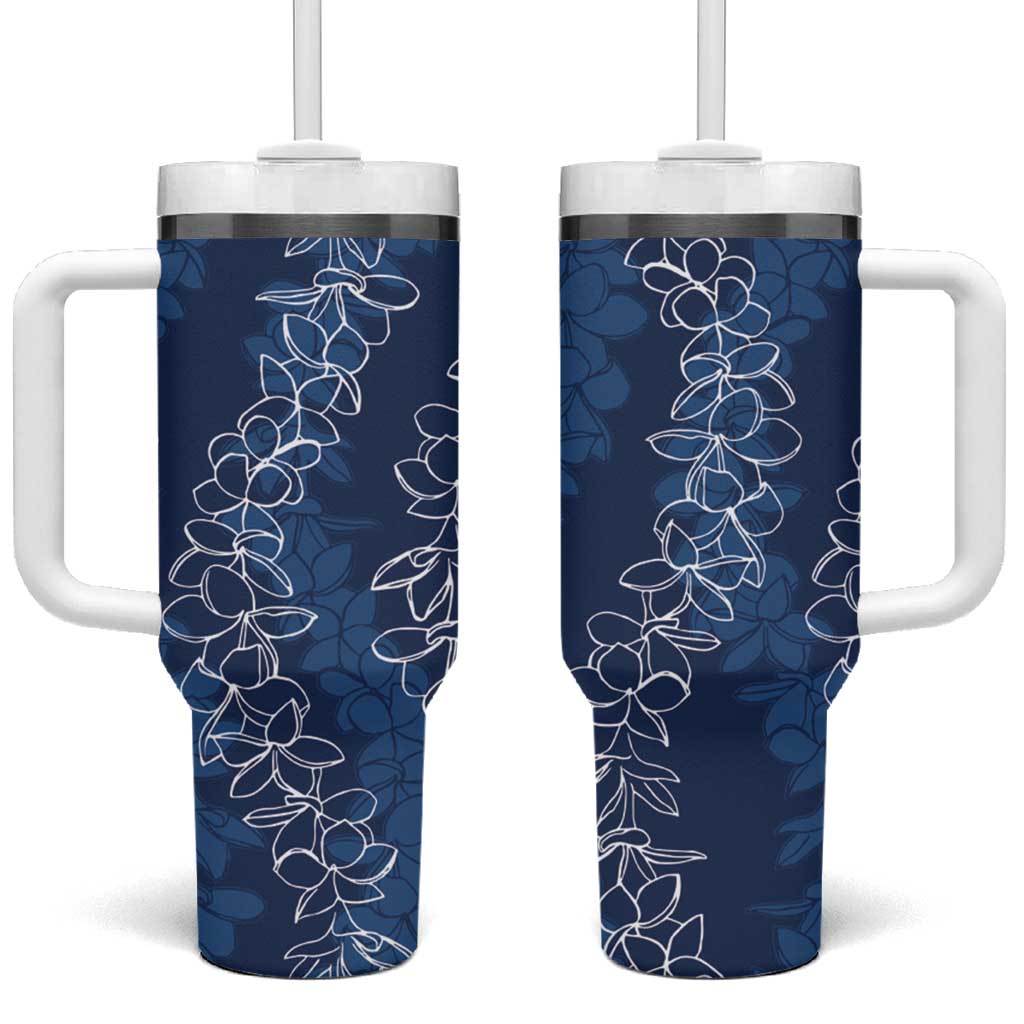 Hawaii Plumeria Lei Aloha Festive Navy Blue Custom Stanley Cup 40 oz 30 oz Tumbler With HandleTVC2301365