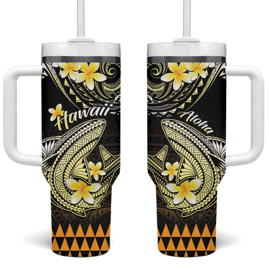 Hawaii Polynesian Shark with Kakau Gold Custom Stanley Cup 40 oz 30 oz Tumbler With HandleTVC2301377