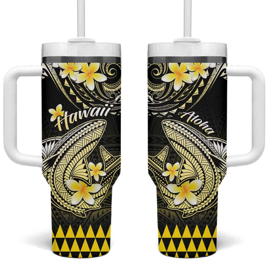 Hawaii Polynesian Shark with Kakau Yellow Custom Stanley Cup 40 oz 30 oz Tumbler With HandleTVC2301376