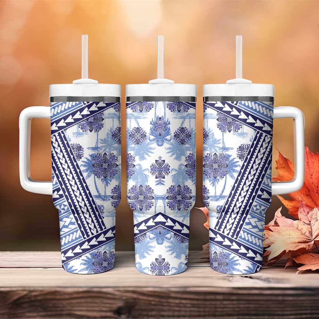 Hawaii Quilt Kakau Polynesian Blue Custom Stanley Cup 40 oz 30 oz Tumbler With HandleTVC2301389 - Image 4