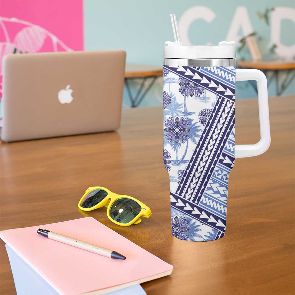 Hawaii Quilt Kakau Polynesian Blue Custom Stanley Cup 40 oz 30 oz Tumbler With HandleTVC2301389 - Image 5