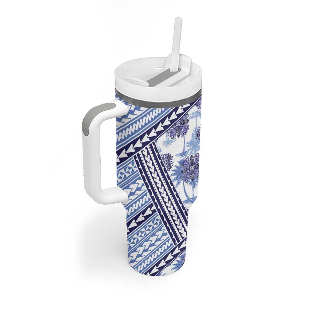 Hawaii Quilt Kakau Polynesian Blue Custom Stanley Cup 40 oz 30 oz Tumbler With HandleTVC2301389 - Image 2