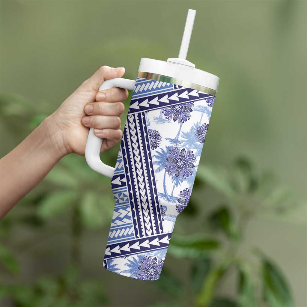 Hawaii Quilt Kakau Polynesian Blue Custom Stanley Cup 40 oz 30 oz Tumbler With HandleTVC2301389 - Image 3