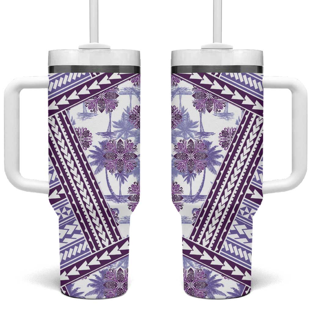 Hawaii Quilt Kakau Polynesian Lilac Custom Stanley Cup 40 oz 30 oz Tumbler With HandleTVC2301389