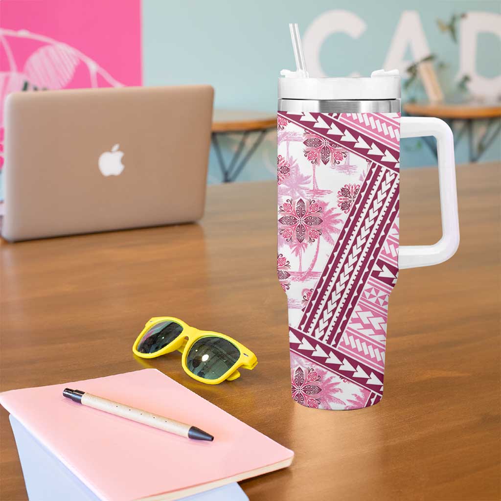 Hawaii Quilt Kakau Polynesian Mauve Pink Custom Stanley Cup 40 oz 30 oz Tumbler With HandleTVC2301384 - Image 5