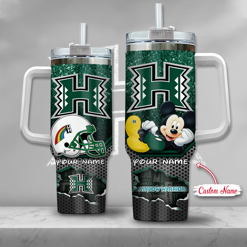 Hawaii Rainbow Warriors NCAA Mickey Mouse Custom Stanley Cup 40 oz 30 oz Tumbler With HandleTVC230118