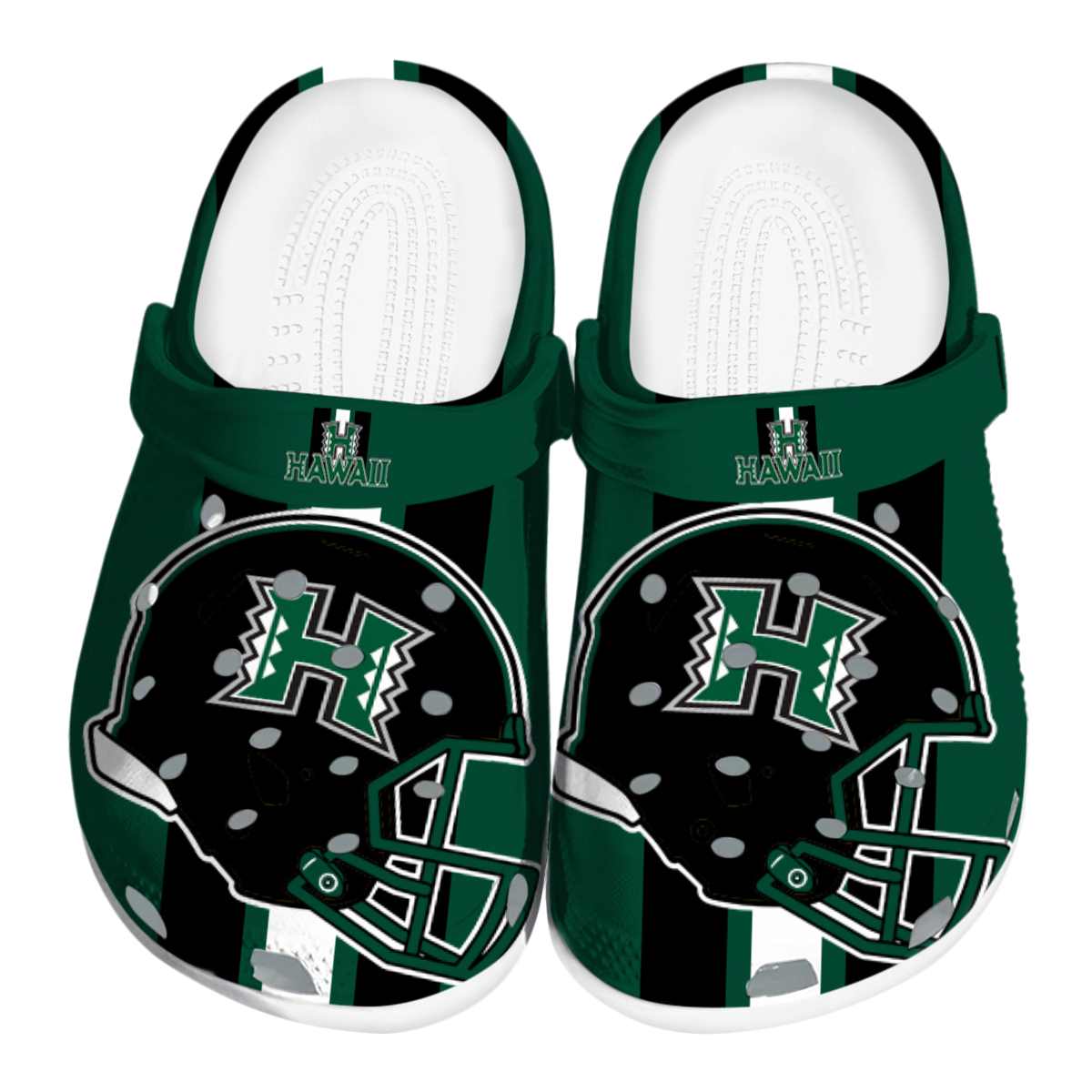 Hawaii Rainbow Warriors NCAA Sport Crocs Crocband Clogs Shoes Comfortable For Men Women and Kids