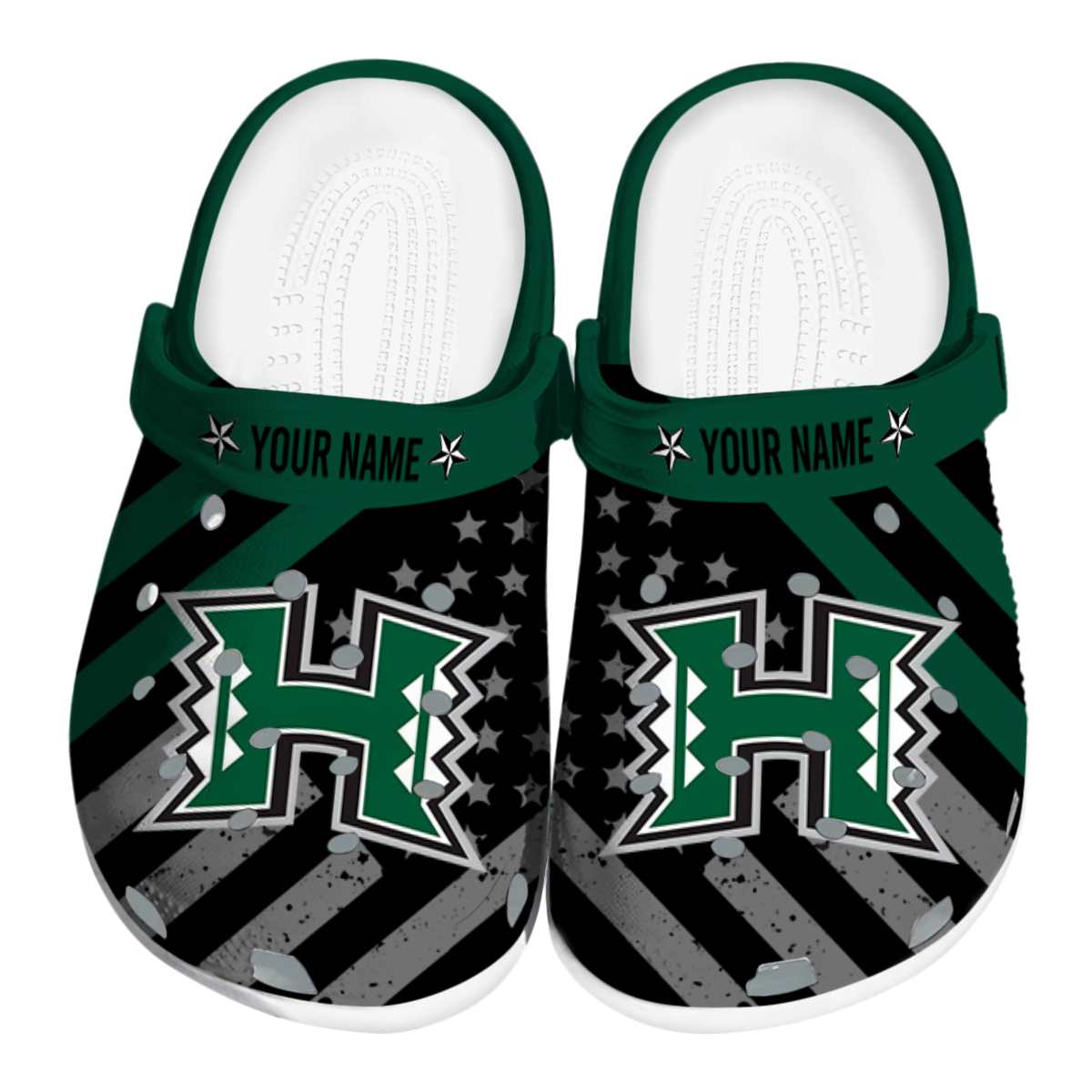 Hawaii Rainbow Warriors NCAA Sport Crocs Crocband Clogs Shoes Comfortable For Men Women and Kids