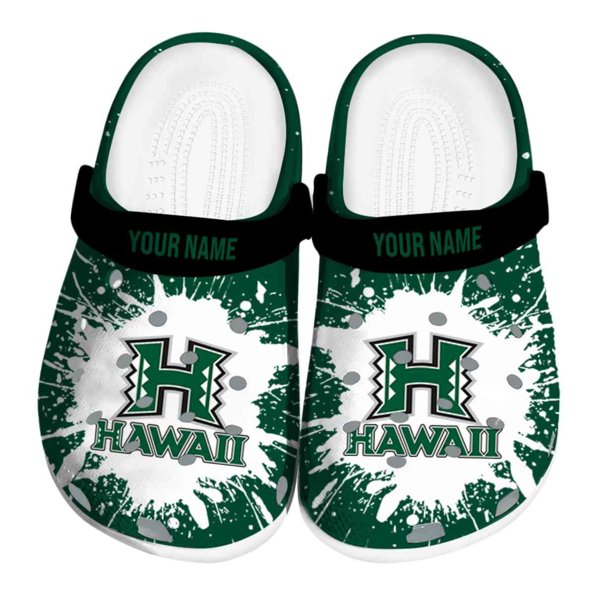 Hawaii Rainbow Warriors NCAA Sport Crocs Crocband Clogs Shoes Comfortable For Men Women and Kids