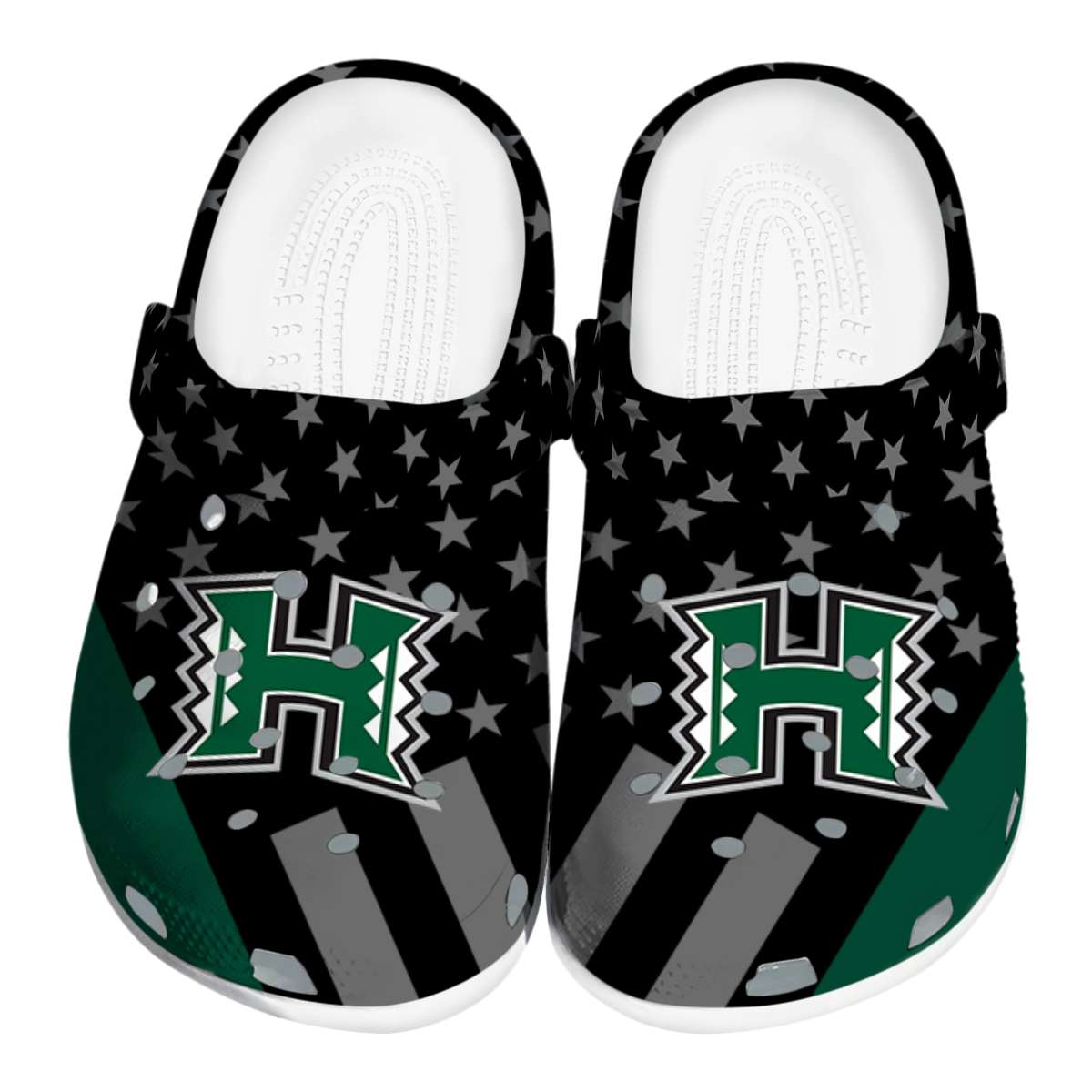Hawaii Rainbow Warriors NCAA Sport Crocs Crocband Clogs Shoes Comfortable For Men Women and Kids