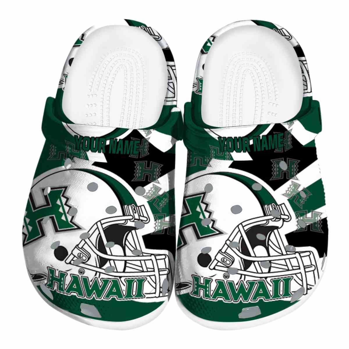 Hawaii Rainbow Warriors NCAA Sport Crocs Crocband Clogs Shoes Comfortable For Men Women and Kids