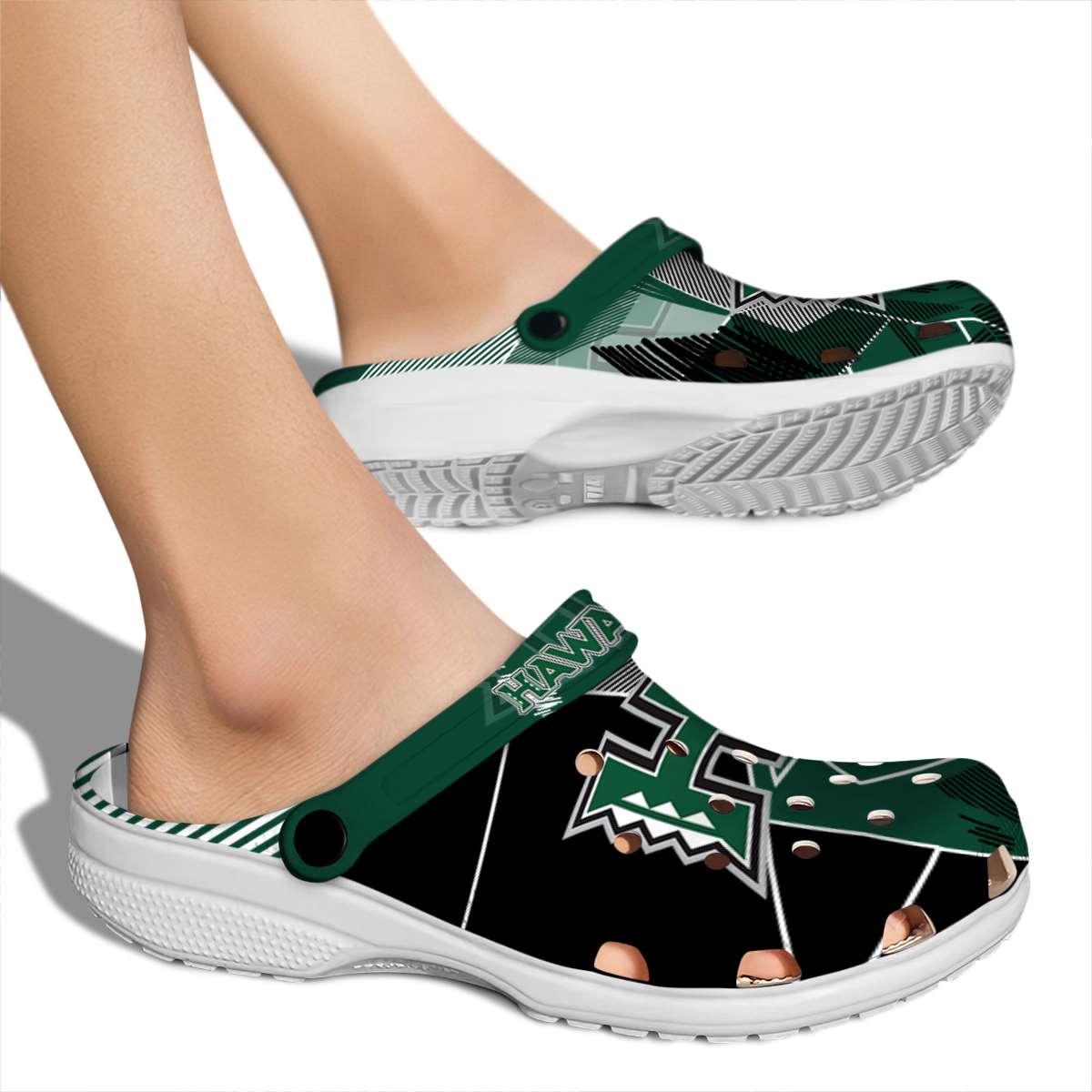 Hawaii Rainbow Warriors NCAA Sport Crocs Crocband Clogs Shoes Comfortable For Men Women and Kids - Image 2