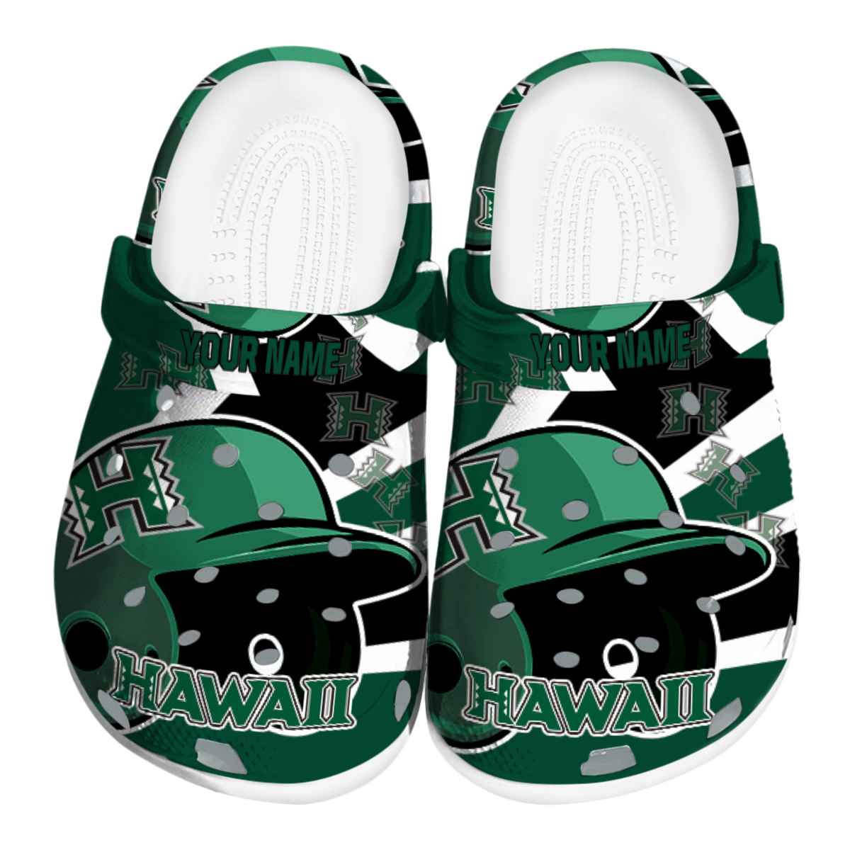 Hawaii Rainbow Warriors NCAA Sport Crocs Crocband Clogs Shoes Comfortable For Men Women and Kids