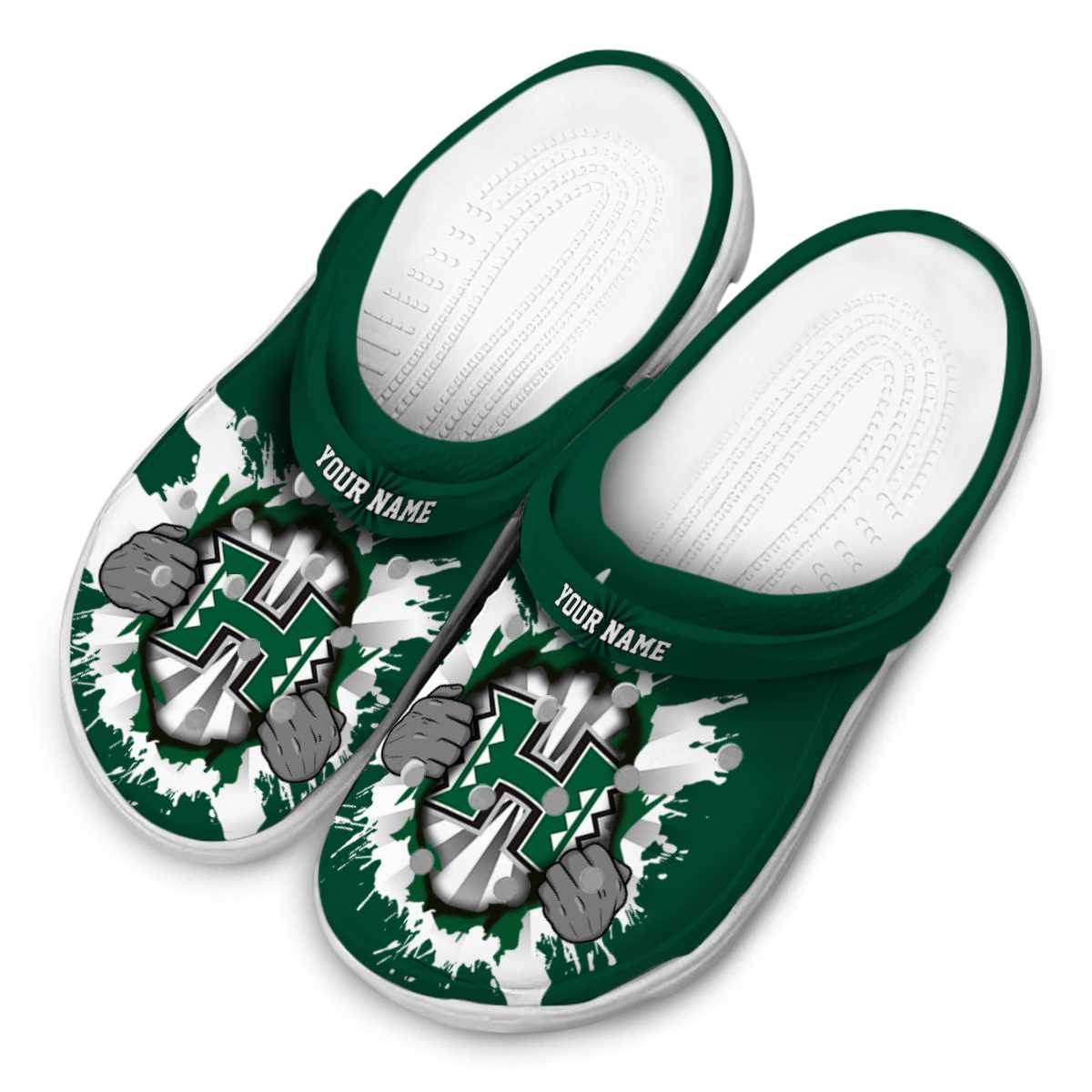 Hawaii Rainbow Warriors NCAA Sport Crocs Crocband Clogs Shoes Comfortable For Men Women and Kids - Image 4