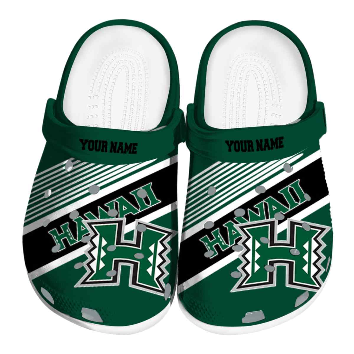 Hawaii Rainbow Warriors NCAA Sport Crocs Crocband Clogs Shoes Comfortable For Men Women and Kids