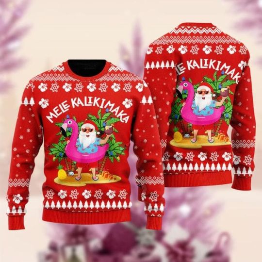 Hawaii Santa Claus Christmas Ugly Sweater, Mele Kalikimaka Xmas Ugly Sweatshirt - Image 6