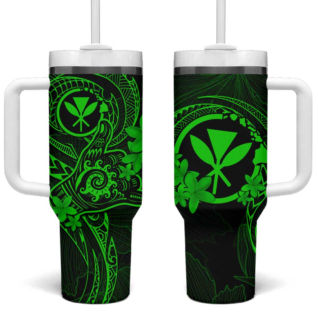 Hawaii Shaka Tattoo Mix Polynesian Plumeria Green Custom Stanley Cup 40 oz 30 oz Tumbler With HandleTVC2301385