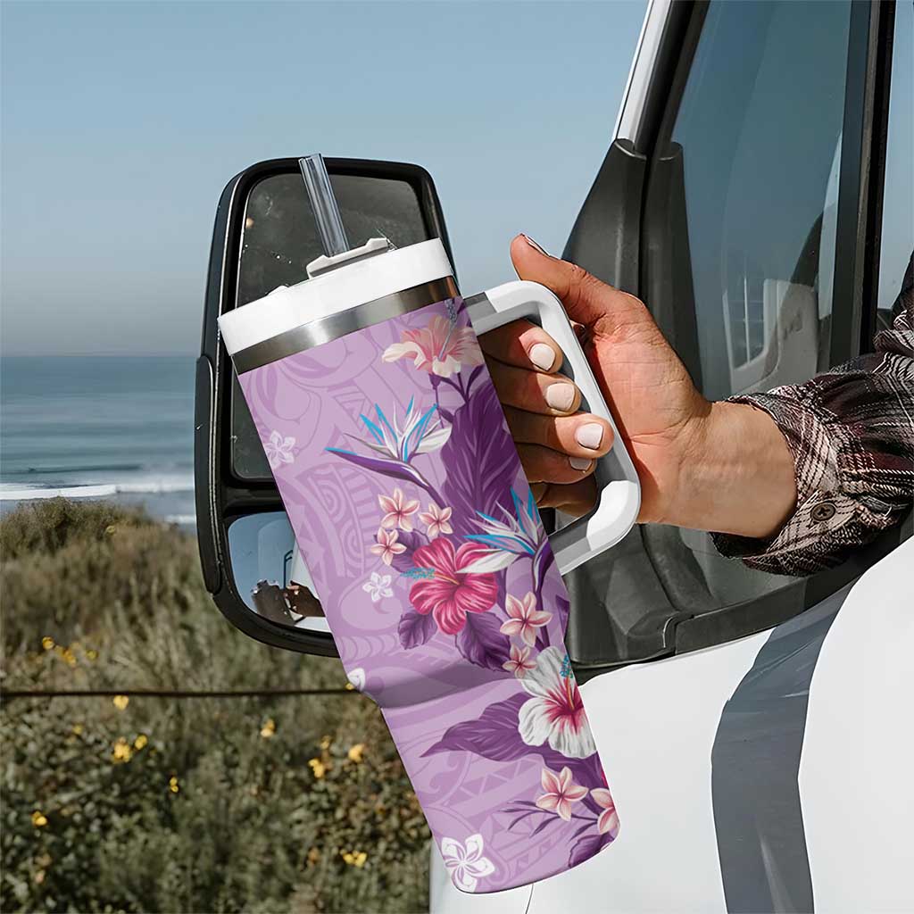 Hawaii Tropical Flowers Polynesian Tattoo Lavender Custom Stanley Cup 40 oz 30 oz Tumbler With HandleTVC2301397 - Image 7