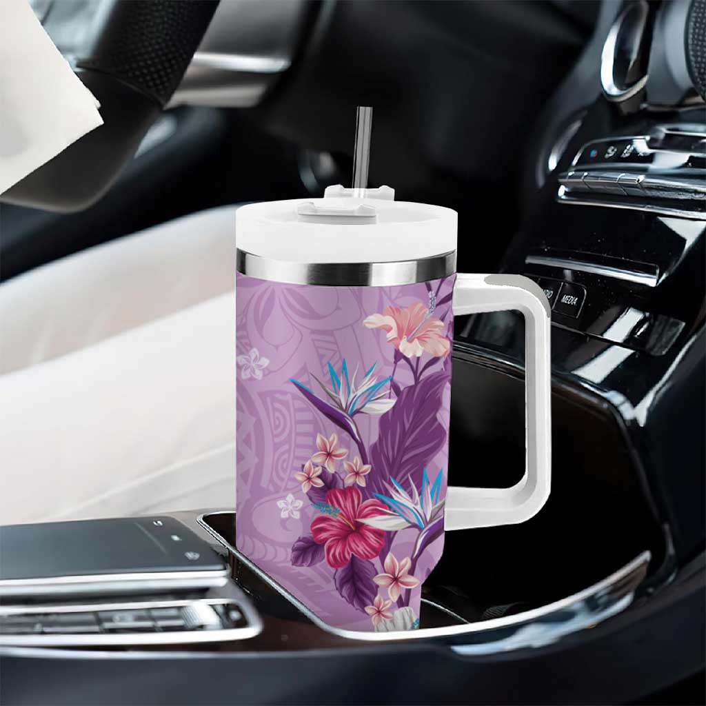 Hawaii Tropical Flowers Polynesian Tattoo Lavender Custom Stanley Cup 40 oz 30 oz Tumbler With HandleTVC2301397 - Image 8