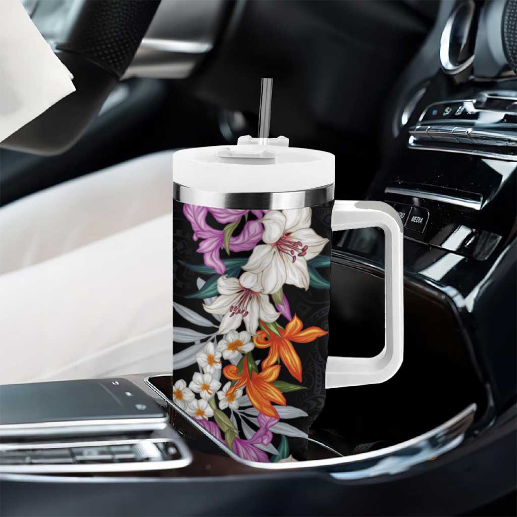 Hawaii Tropical Leaves and Flowers Tribal Polynesian Custom Stanley Cup 40 oz 30 oz Tumbler With HandleTVC2301373 - Image 8