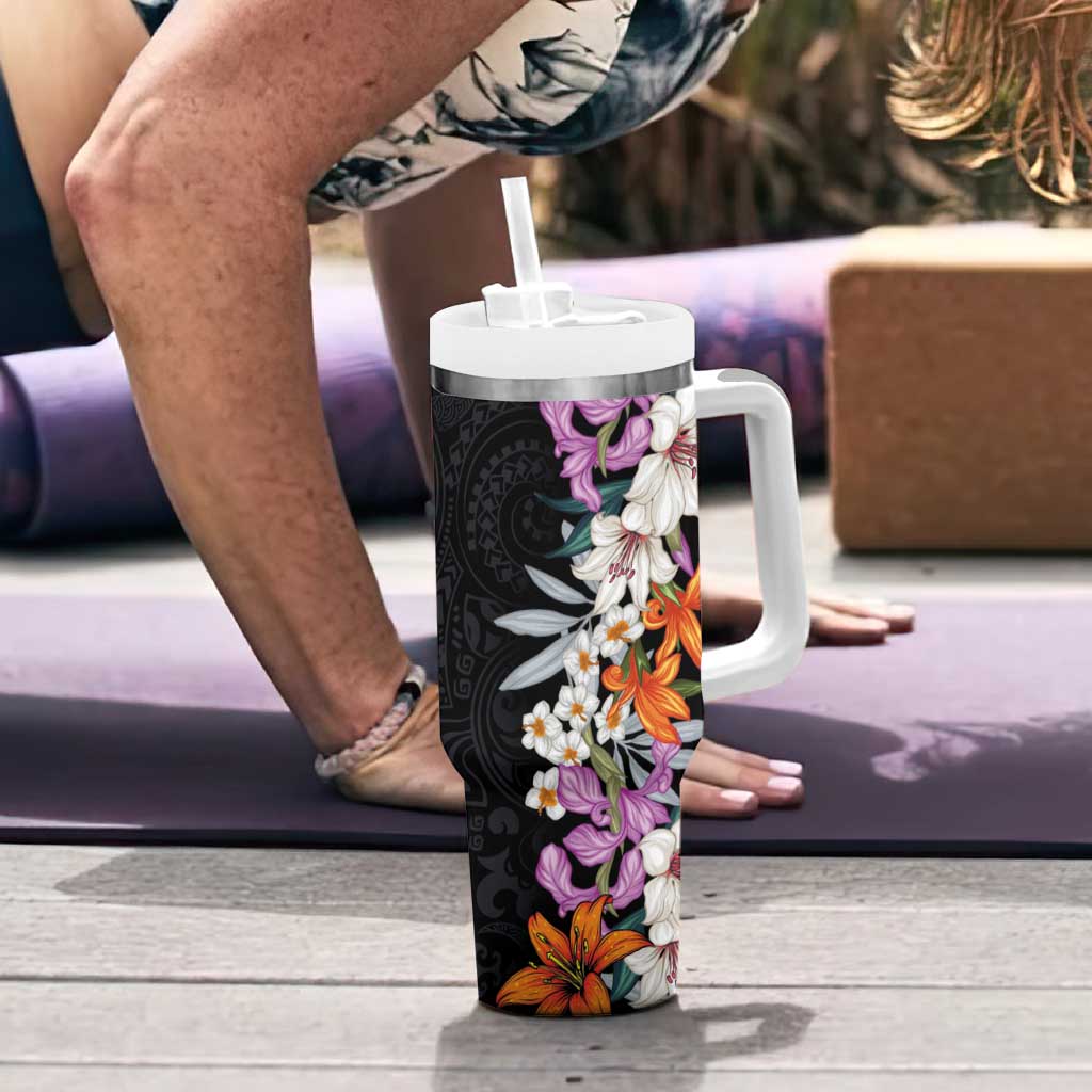 Hawaii Tropical Leaves and Flowers Tribal Polynesian Custom Stanley Cup 40 oz 30 oz Tumbler With HandleTVC2301373 - Image 6